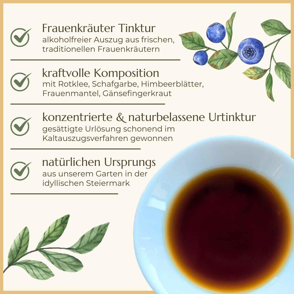 Qualität Frauenkräuter Urtinktur Naturstoff