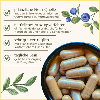 Eigenschaften der Curryblatt Kapseln in Tabelle von Naturstoff