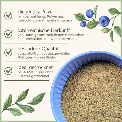 Eigenschaften & Premiumqualität vom Fliegenpilz-Pulver | Naturstoff