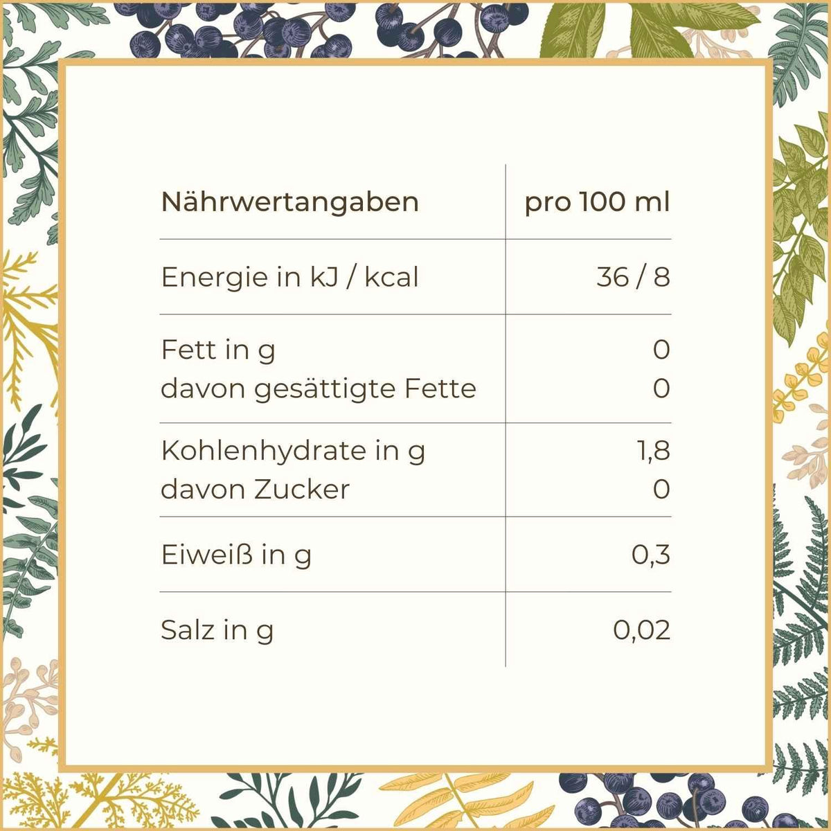 Kräutertrunk Fermentgetränk Nährwerte | Naturstoff