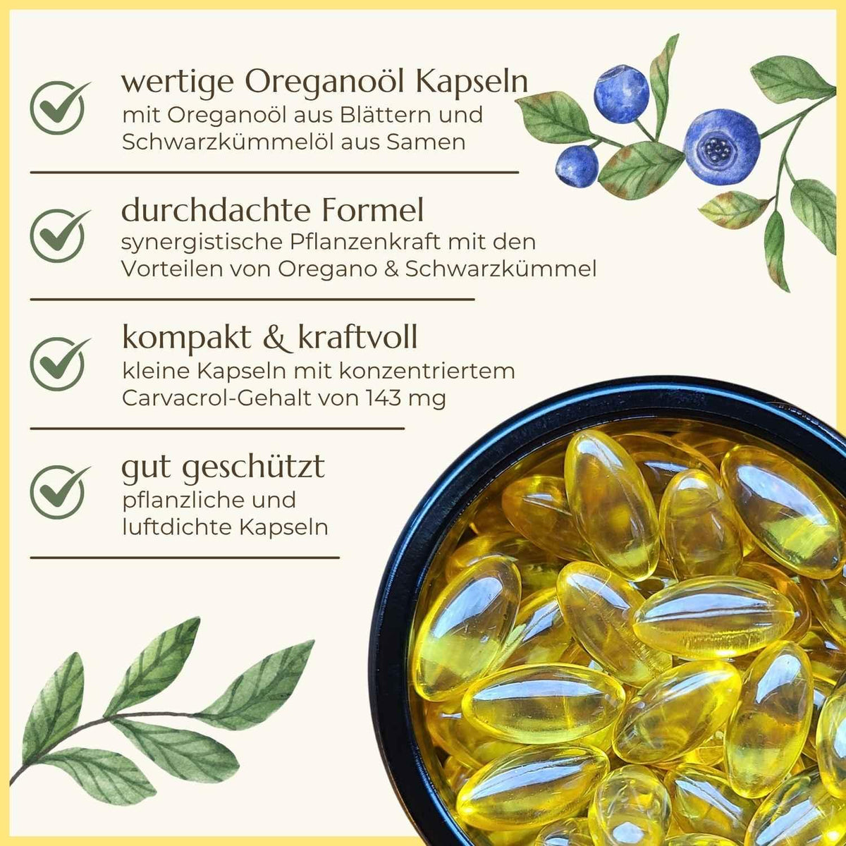 Premiumqualität & Eigenschaften Oreganoöl Kapseln | Naturstoff